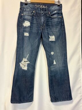 Fossil Women’s Distressed Dark Blue Boyfriend Jeans